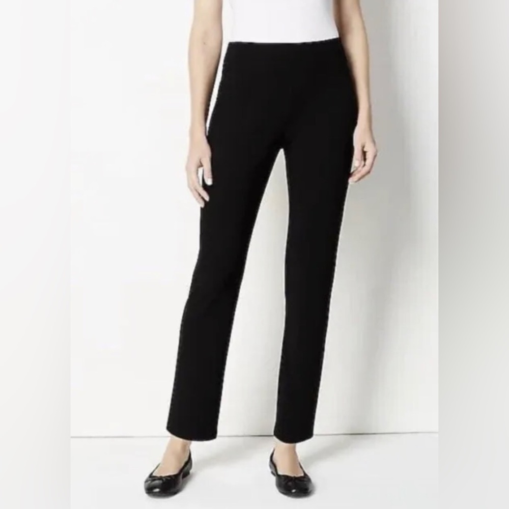 🌟🌟🌟 J. Jill Wearever smooth-fit slim-leg ankle pants knit black SP NWOT
